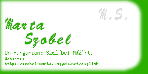 marta szobel business card